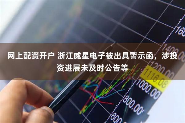 网上配资开户 浙江威星电子被出具警示函，涉投资进展未及时公告等